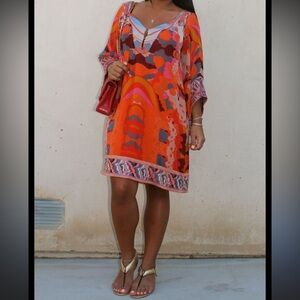 Dvf silk boho mod colorful party tunic dress casual formal y2k 
$309 summer rare